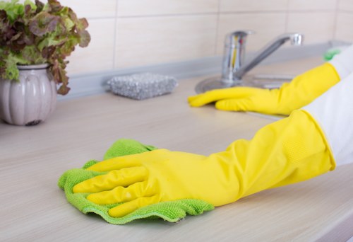 Professional cleaning tools used for after builders cleaning in a renovated space