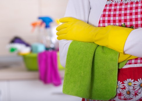 Office cleaning services for desks, floors, and shared spaces
