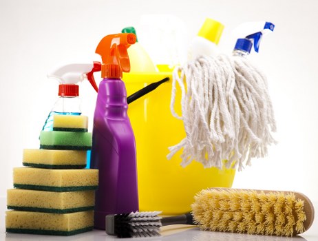 Vacuuming and floor cleaning in an empty home before move in